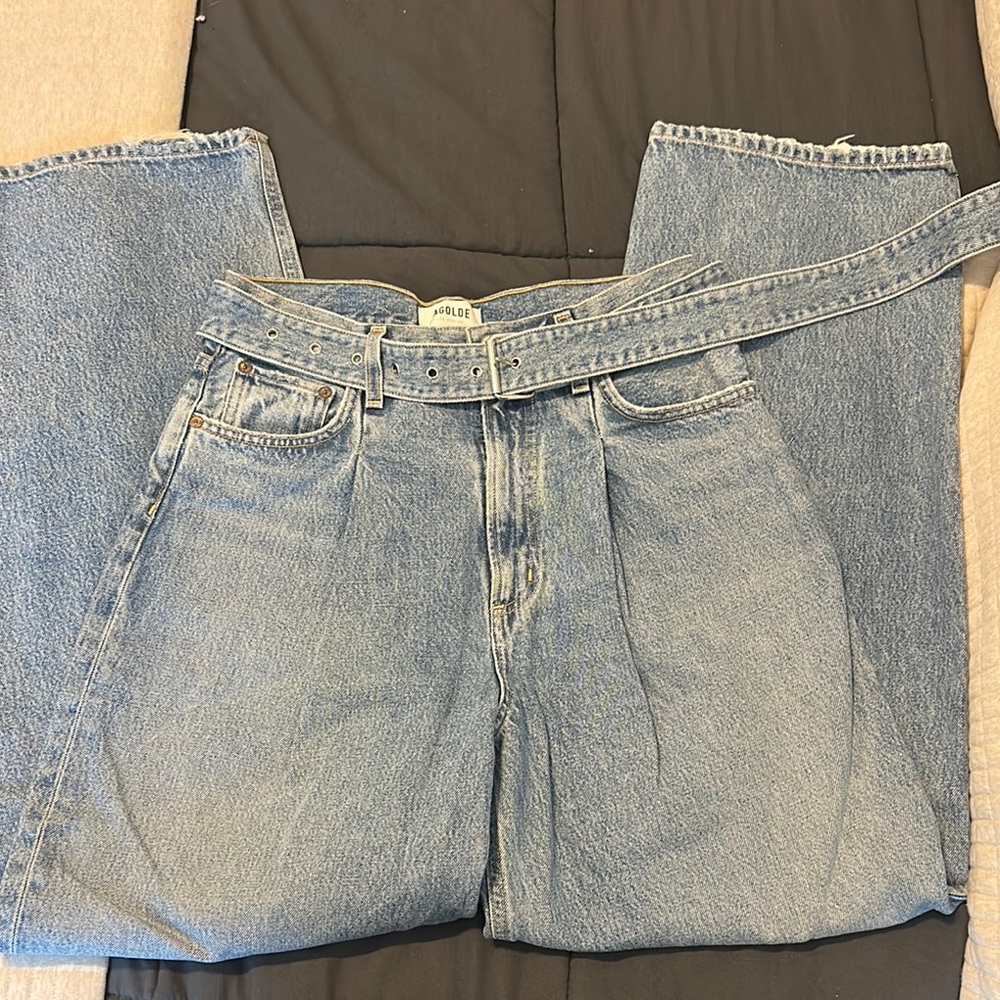 Agolde Wide Leg Belt Jeans